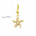 Star zircon charm on a stainless steel paperclip chain