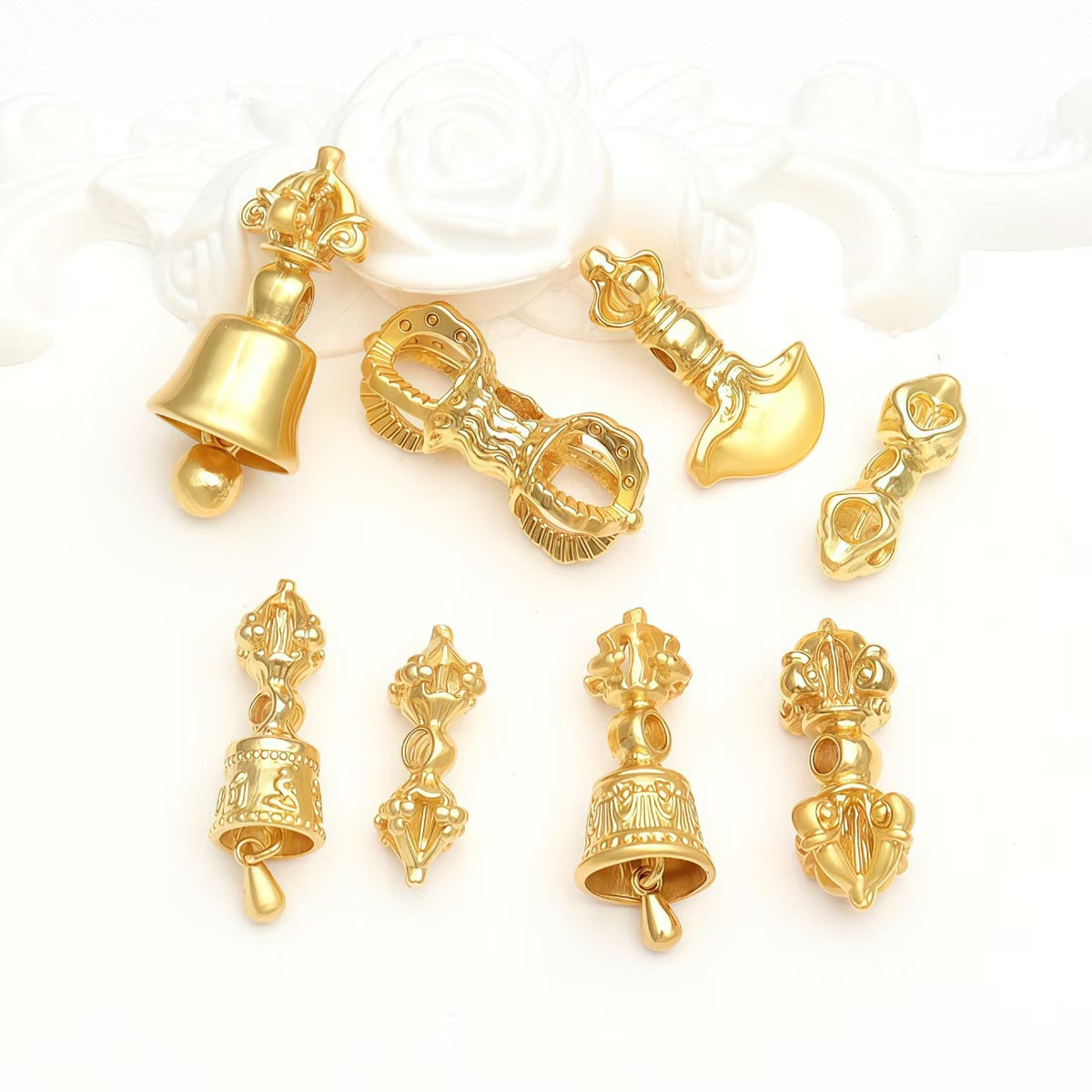 vajra, bell and back cloud pendants