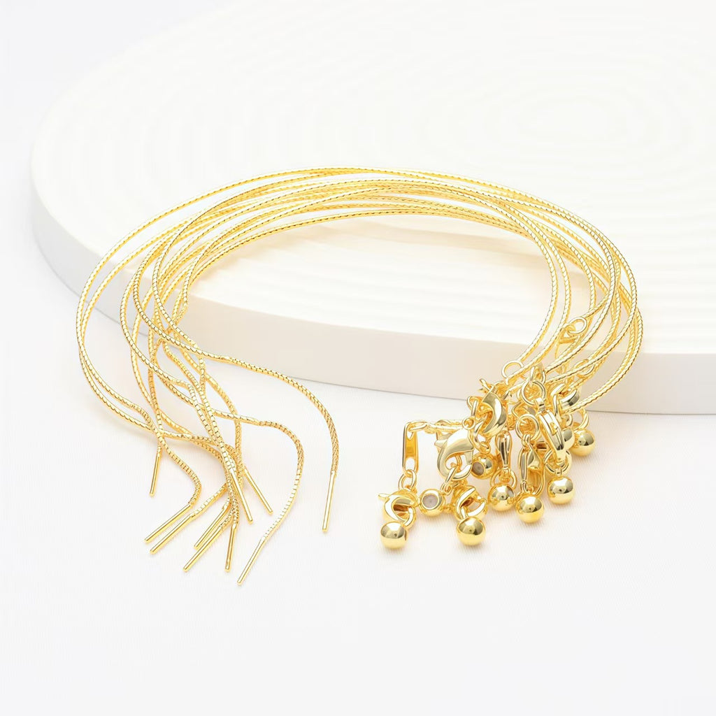 Adjustable 18K gold plated bracelet chain 