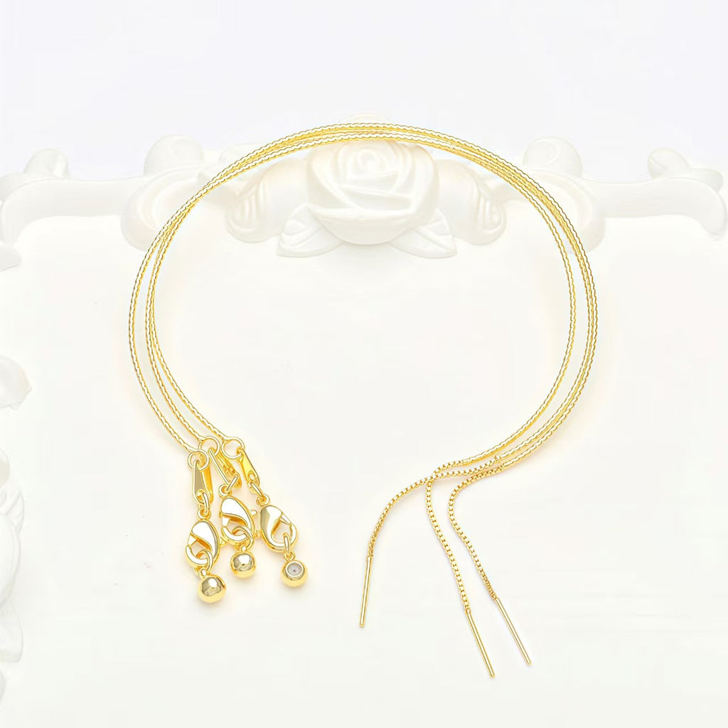 Adjustable 18K gold plated bracelet chains