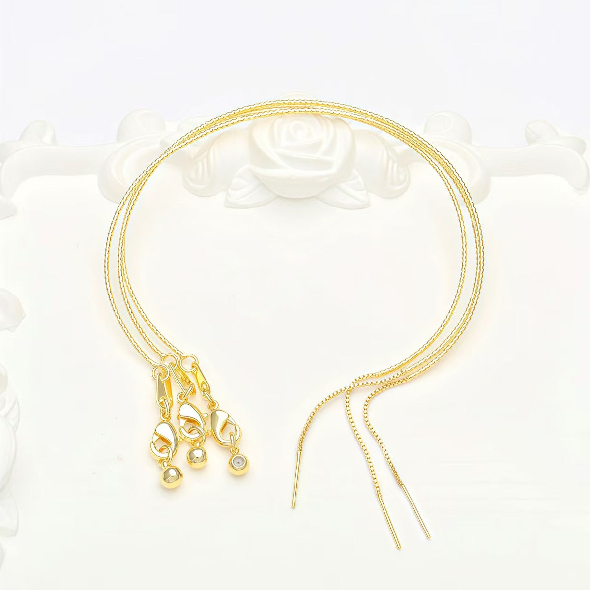 Adjustable 18K gold plated bracelet chains