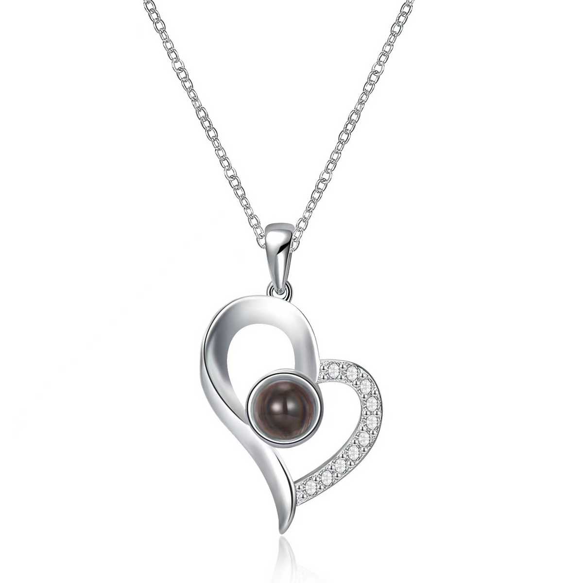Heart personalized wedding vow projection necklace