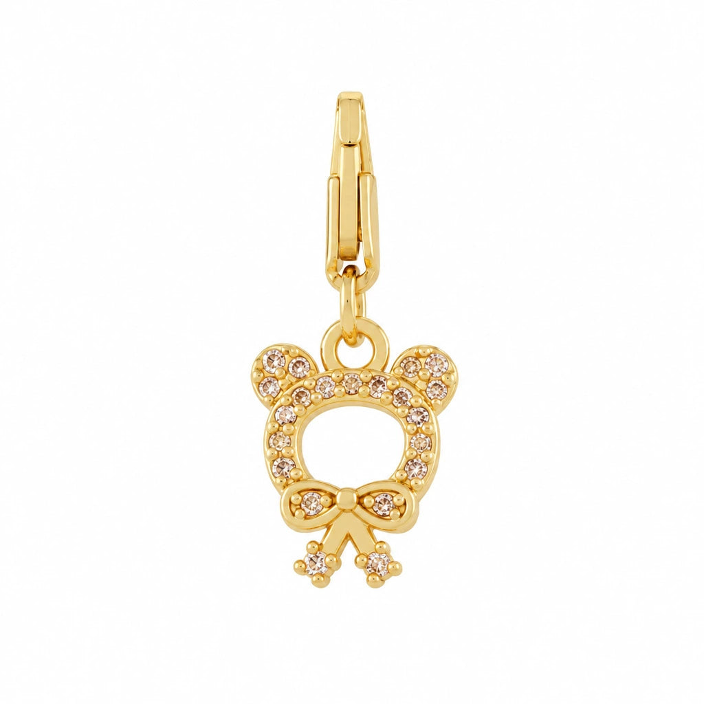 Bear zircon charm on a stainless steel paperclip chain